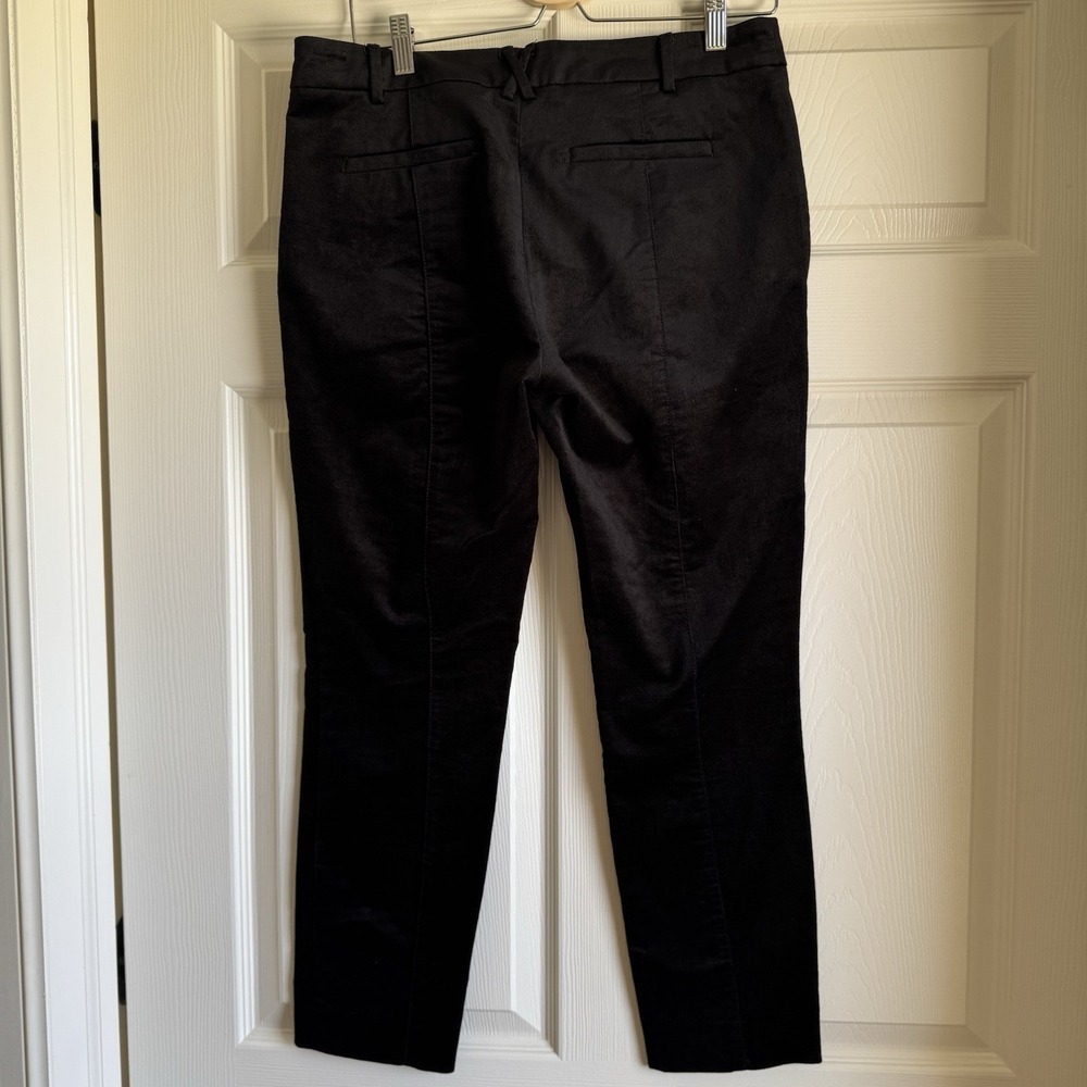 Anthropologie Essential Slim Black Velvet Ankle Pants Size 8 - Picture 2 of 9